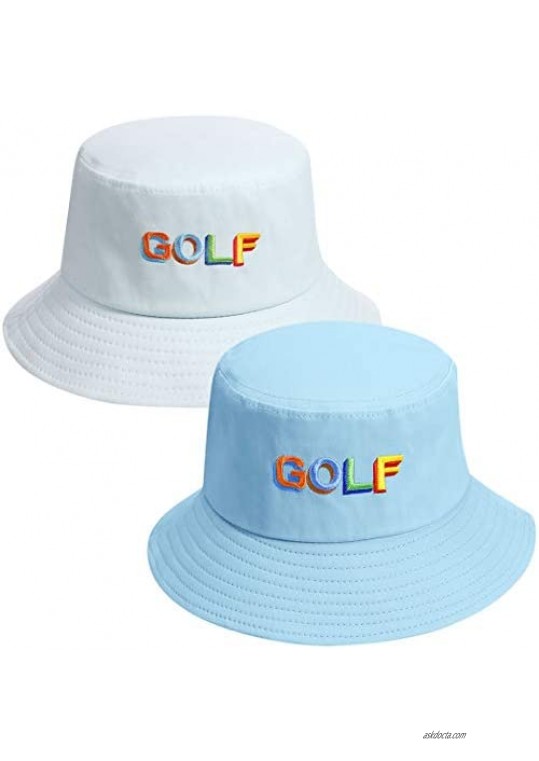 Bucket Hat Cotton Travel Beach Sun Hat Golf Embroidery Outdoor Cap Unisex