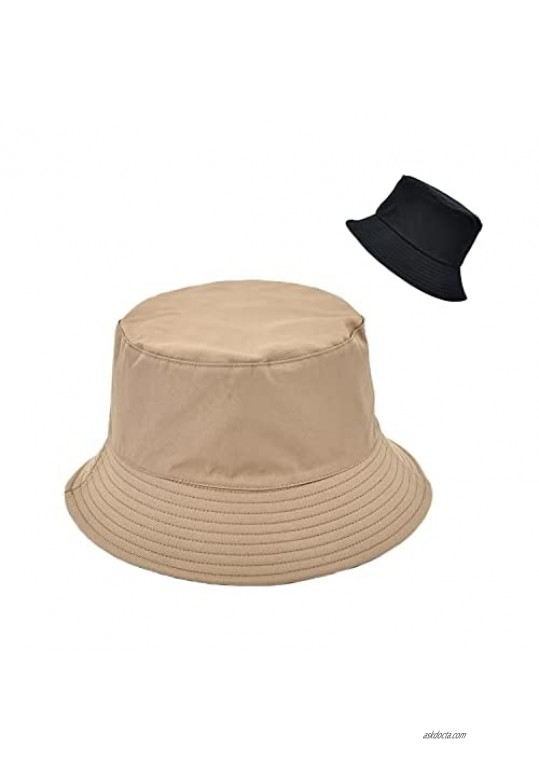 Bucket Hat for Women Double-Side Reversible Sun Hat for Girls