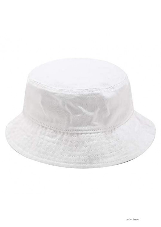 Bucket Hat Washed Denim Cap Summer Beach Vacation Sun Hat for Women Men