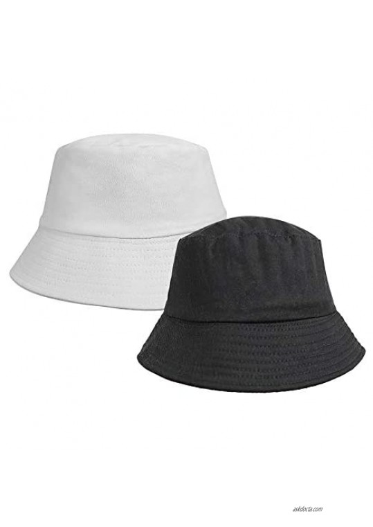 Cotton-Bucket Sun-Hat Solid Packable - Unisex Summer Beach Fisherman Hat Foldable