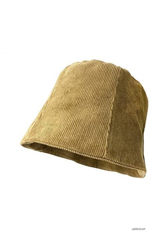 Croogo Corduroy Bucket Hat Packable Reversible Fisherman Hat Windproof Fall Winter Hat Travel Beach Summer Cap Boonie Cap
