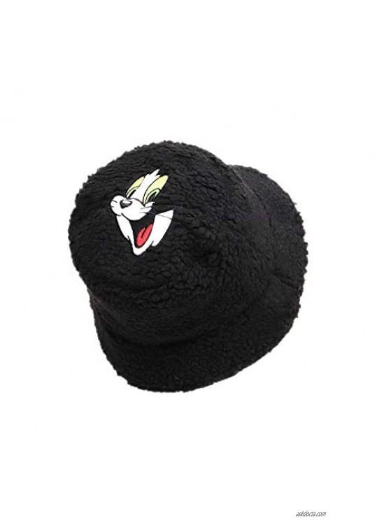 Croogo Winter Cotton Bucket Hat Furry Warm Lamb Wool Cap Unique Fishmen Hat Cap