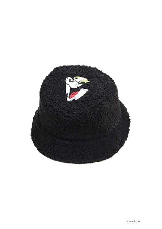 Croogo Winter Cotton Bucket Hat Furry Warm Lamb Wool Cap Unique Fishmen Hat Cap