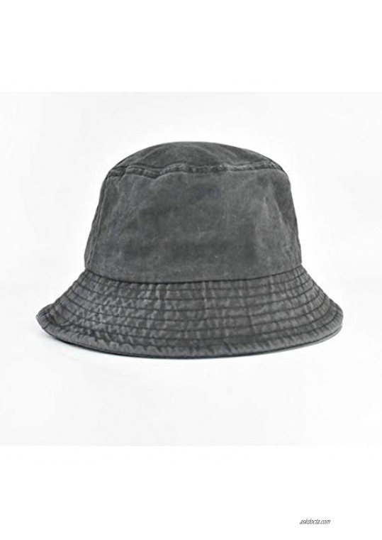 Denim Cotton Unisex-Bucket Hats Hunting Foldable Sun-Fisherman Cap