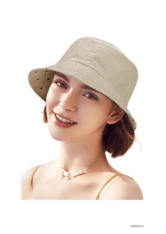 DOCILA Cute Pineapple Bucket Hat for Women Men Tropical Fruit Pattern Fisherman Cap Outdoor Travel Sun Hats