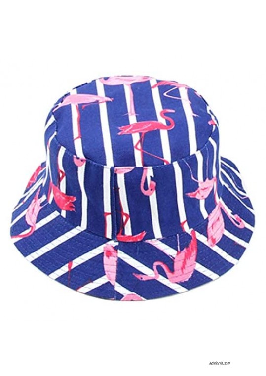 Flamingo Bucket-Hat Sun Protection Fishing-Reversible Summer Outdoor