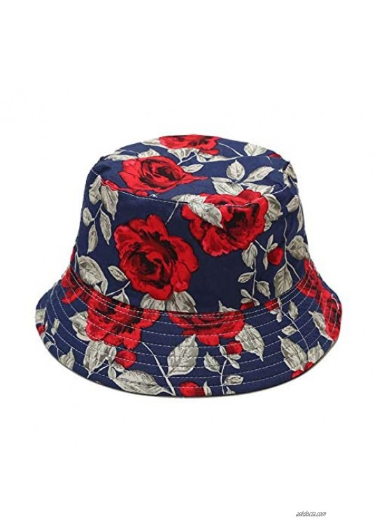 Gabrine Women's Cotton Reversible Bucket Hats Packable Beach Fisherman Cap