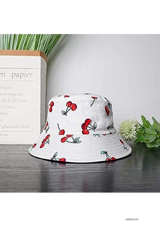 INOGIH Fruit Bucket Hats Reversible Women Summer-Fisherman-Packable Protection