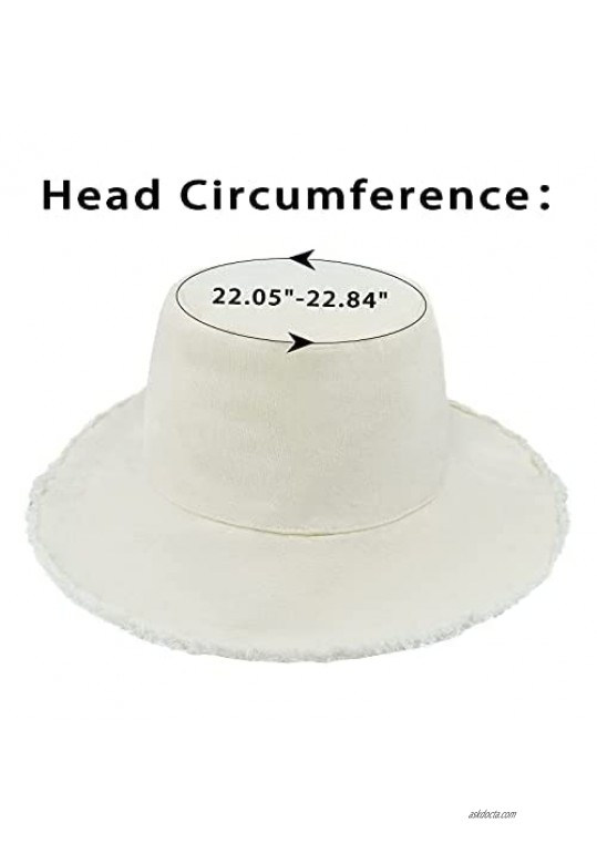 jiebor 2Pcs Bucket Hat Summer Hat Beach Cotton Bucket Hat for Women Men