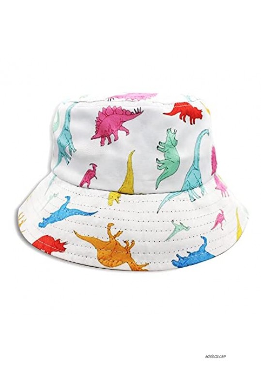 LEEYIEN Cute Dinosaur Bucket Hat Cool Print Fun Bucket Hat Aesthetic Reversible Dino Bucket Hat Unisex Perfect for Outdoor Activities
