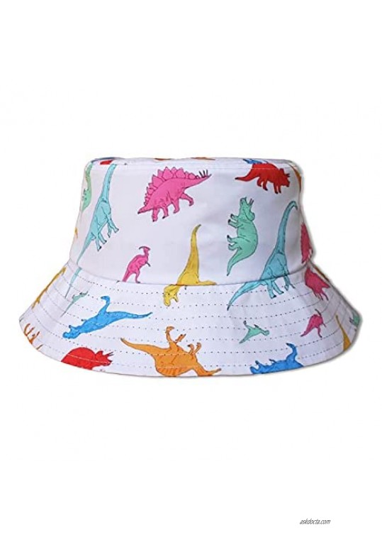 LEEYIEN Cute Dinosaur Bucket Hat Cool Print Fun Bucket Hat Aesthetic Reversible Dino Bucket Hat Unisex Perfect for Outdoor Activities