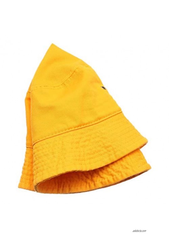 MIRMARU Summer 100% Cotton Stone Washed Packable Outdoor Activities Fishing Bucket Hat.
