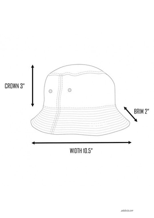 MIRMARU Summer 100% Cotton Stone Washed Packable Outdoor Activities Fishing Bucket Hat.