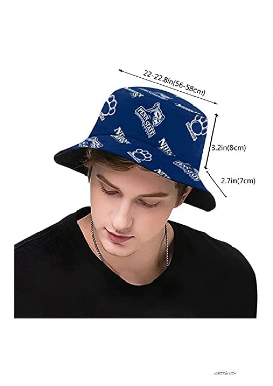 Penn State Nit-tany Lion Bucket Hat Sun Hats for Men Summer Outdoor Sun Protection Wide Brim Bucket Hat Foldable Cap Fashional Bucket Hats for Women