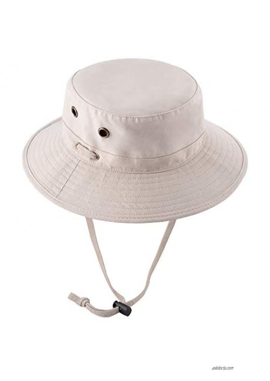 POLATU Unisex Plain Color Packable Bucket Hat Outdoor Fishermen Sun Hat Floppy Wide Brim Bucket Hat