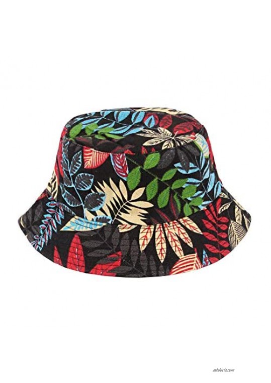 Radish Stars Adults Cotton Bucket Hat Tie Dye Printing Reversible Double Side Wear Fisherman Hat Sun Hat
