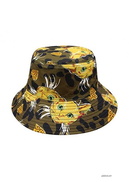 RARITYUS Cute Frog Bucket Sun Hat Funny Summer Packable Fisherman Cotton Hat Unisex for Adults Women Teen Girls Kids