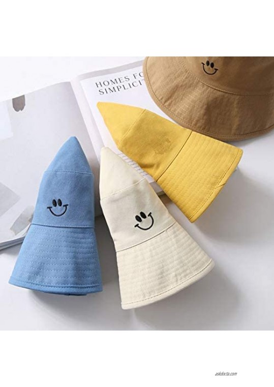 Smiling Face Smile Bucket Sun Hats Beach UV Protection Packable Women Teens Girl
