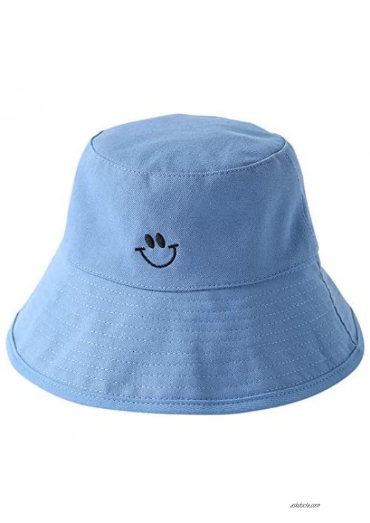 Smiling Face Smile Bucket Sun Hats Beach UV Protection Packable Women Teens Girl