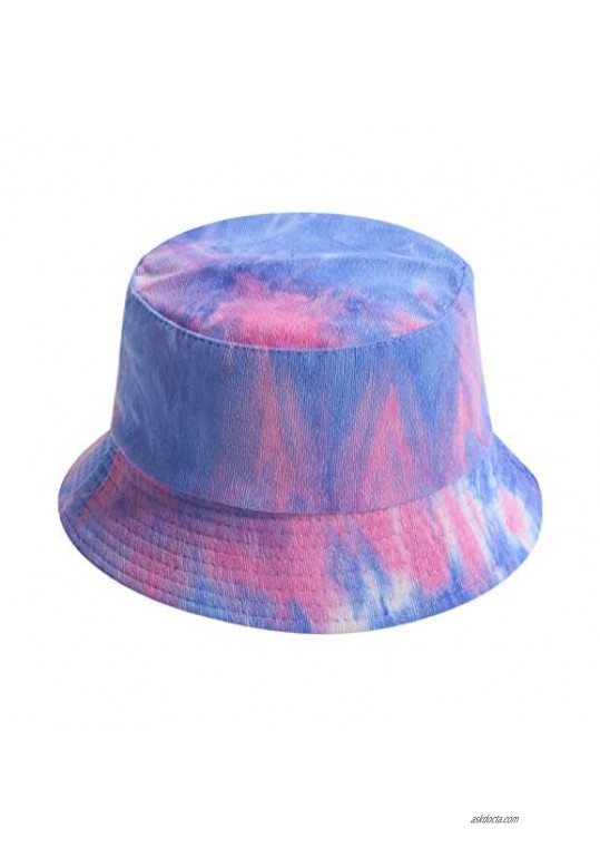 Tie-Dyed Fisherman Cap Unisex Packable Summer Travel Beach Outdoor Sun Hat