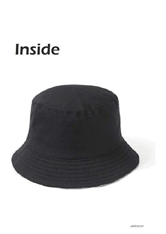 Vintage Reversible Bucket Hat Fisherman Hats Washable Cotton