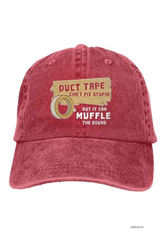Duct Tape Can't Fix Stupid  But Can Muffle The Sound Vintage Cowboy Hat Unisex Suitable for Outdoor Activities Red