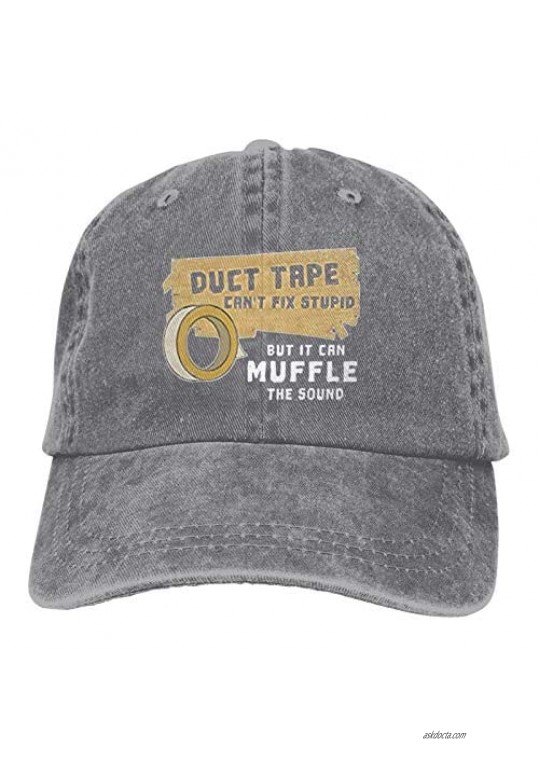 Duct Tape Can't Fix Stupid But Can Muffle The Sound Vintage Cowboy Hat Unisex Suitable for Outdoor Activities Gray