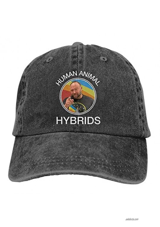 Human Animal Hybrids Alex Jones 9 Cowboy Hats Adult Men Cowboy Cotton Adjustable Hats Black
