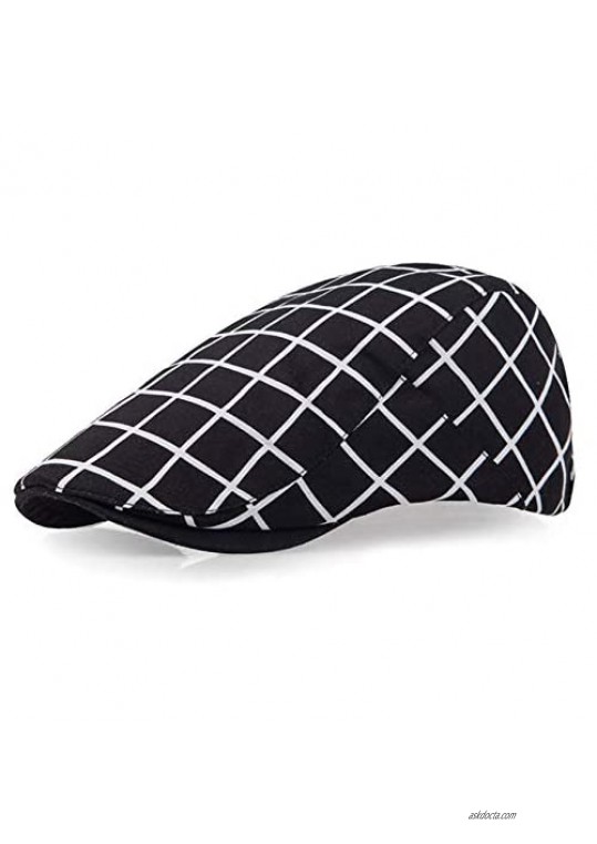 Men Newsboy Cap Cotton Flat Ivy Gatsby Driving Hat Adjustable Golf Beret Flat Hat Caps