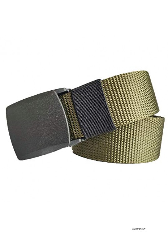 Nylon Military Tactical Men Belt Webbing Canvas Outdoor Web Belts with Plastic Buckle gift for Men (Army Green)