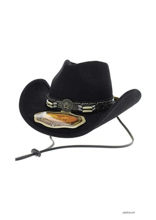 Skynard Pinchfront Wool Felt Western Cowboy with Bead Hat Band - Small