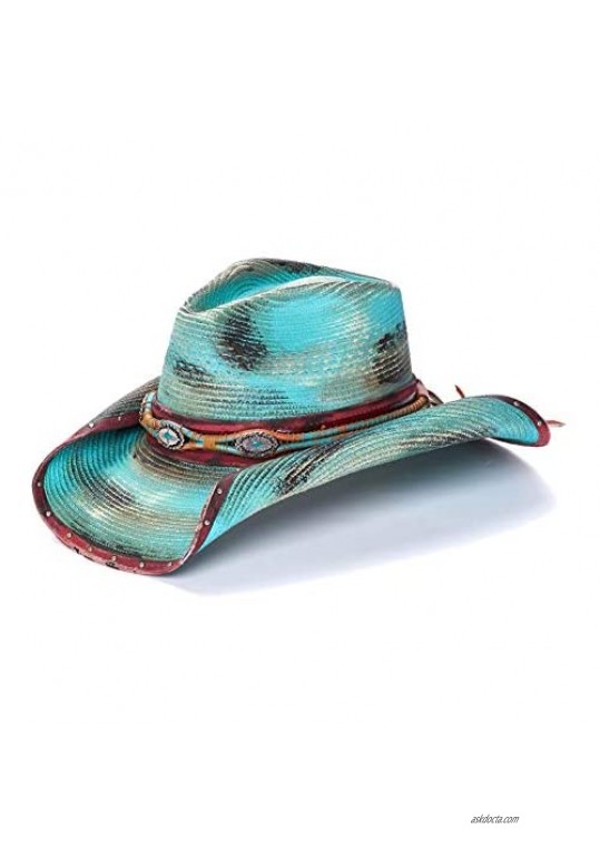Stampede ONE Size FITS Most Hat -Women's Jackpot Rolled Up Western Hat Blue