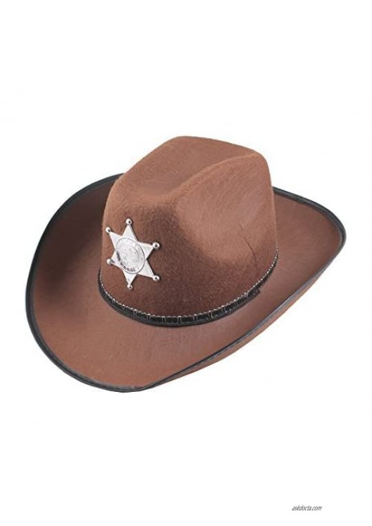 TINKSKY Cowboy Western Wild Hat Fancy Dress Halloween Party Costume Props Gift Brown