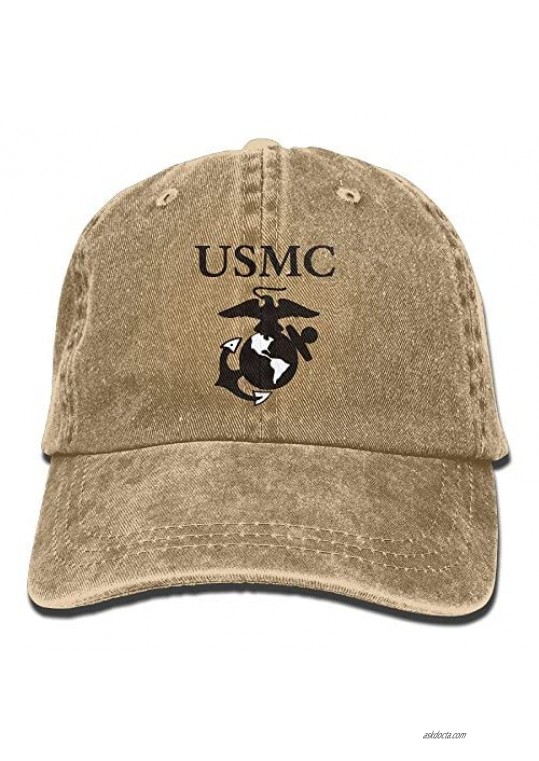 United States Marine Trend Printing Cowboy Hat Fashion Baseball Cap for Men and Women Natural