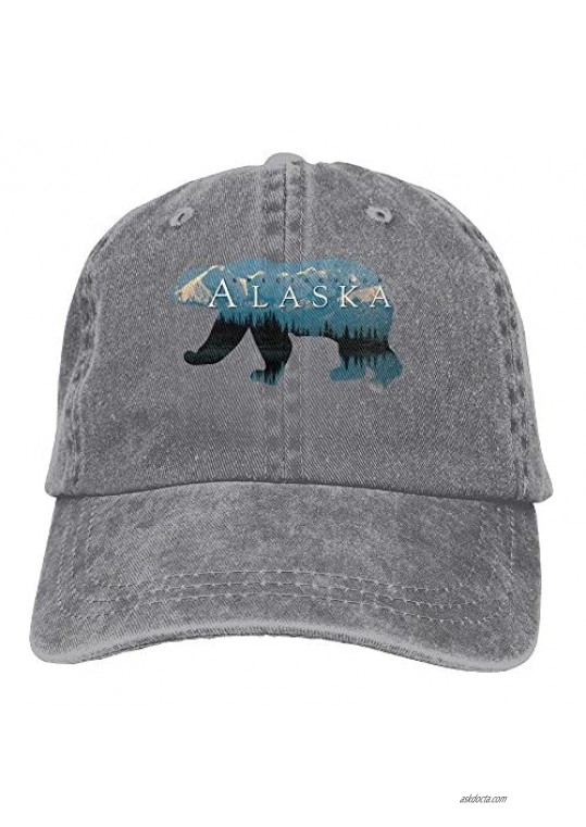 XZFQW Alaska Bear Home in Spector Trend Printing Cowboy Hat Fashion Baseball Cap for Men and Women Black