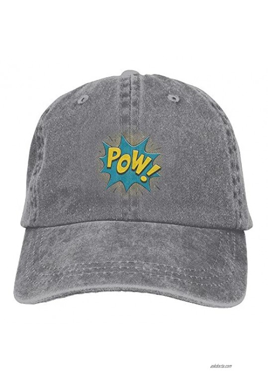 XZFQW Comic Pow Trend Printing Cowboy Hat Fashion Baseball Cap for Men and Women Black