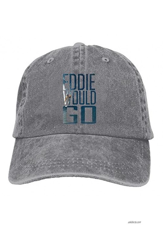 XZFQW Eddie Aikau Would GO Trend Printing Cowboy Hat Fashion Baseball Cap for Men and Women Black
