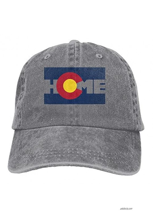 XZFQW Home Sweet Home Colorado Flag Trend Printing Cowboy Hat Fashion Baseball Cap for Men and Women Black