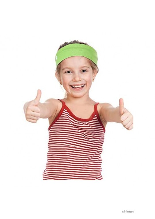 16 Pieces Children Sports Button Headbands Kids Elastic Headbands Non-Slip Yoga Headbands with Ear Protection