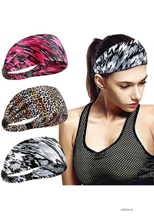Aseking Workout Sports Headband for Women(3 Pack) - Lightweight Women Sweatband Gym Accessories for Running  Yoga  Sports  and Daily