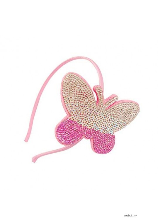 Bowbear Girls Womens Crystal Party Headband  Pink Butterfly