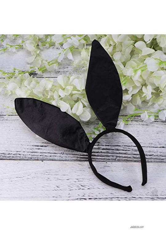 Frcolor Bunny Headband Rabbit Ear Hair Band for Party Cosplay Costume Accessory (Black)