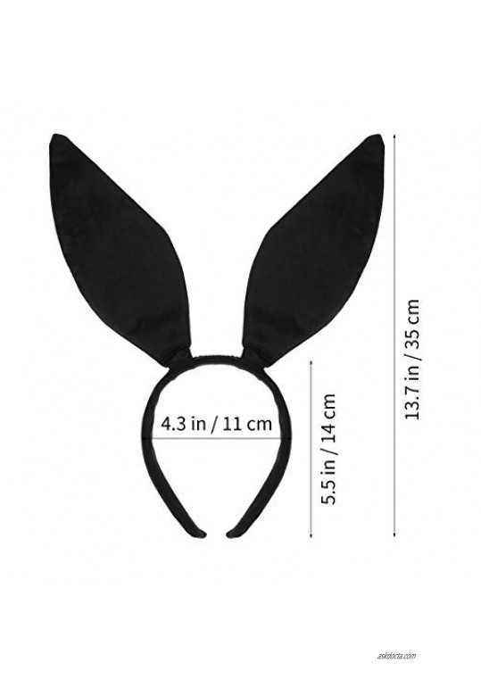 Frcolor Bunny Headband Rabbit Ear Hair Band for Party Cosplay Costume Accessory (Black)