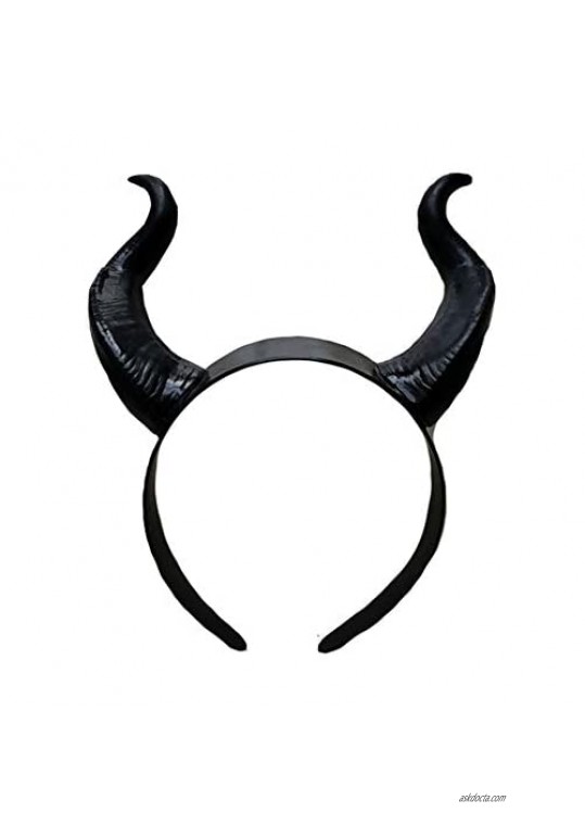 GirlsDevil Horns Halloween Headband Black Beast Horns Adult Costume Accessory(DDN53)