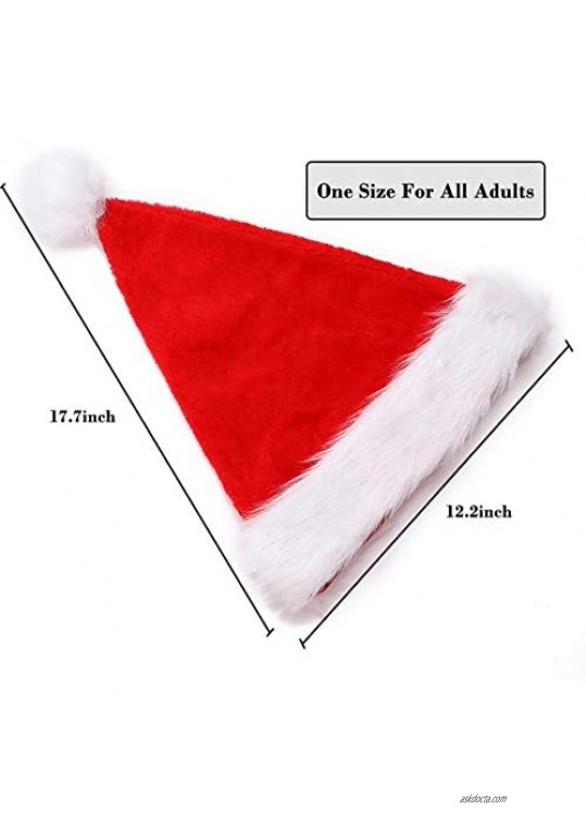 High-end Santa Hat Christmas Hat for Adults Decoration Velvet Plush Super Soft Thickening