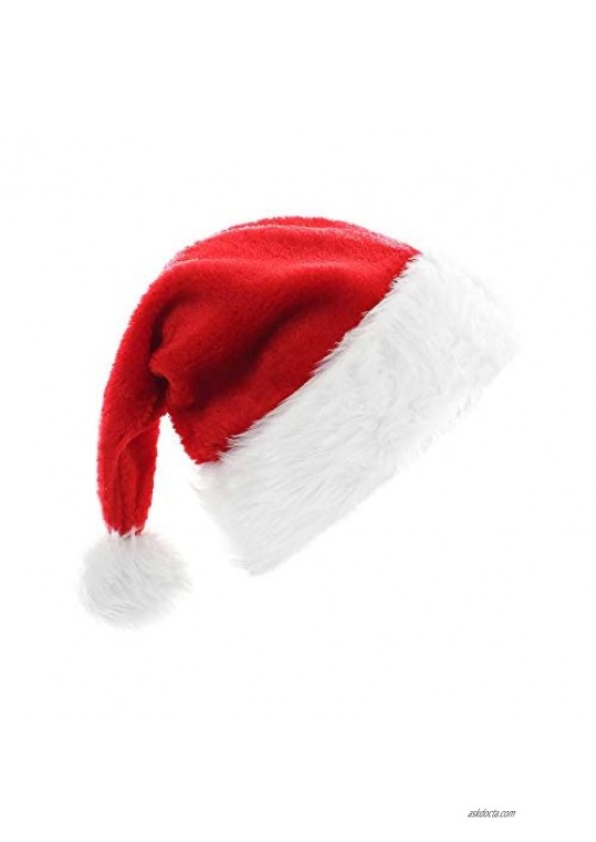 High-end Santa Hat Christmas Hat for Adults Decoration Velvet Plush Super Soft Thickening