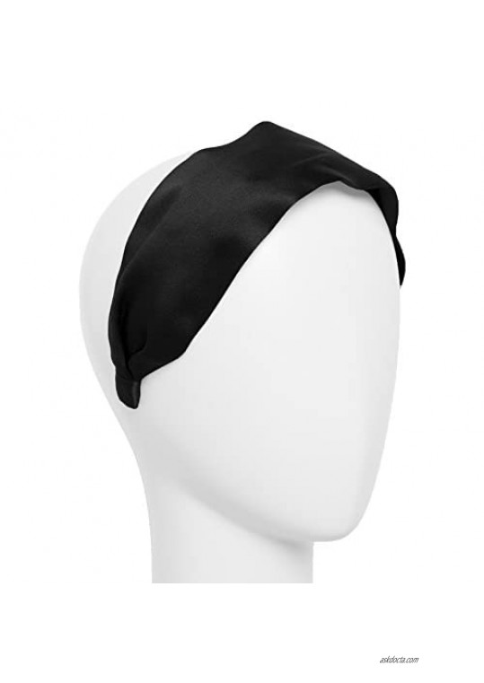 L. Erickson USA Scarf Headband - Silk Charmeuse Black