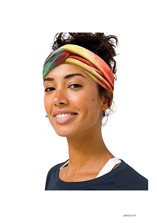Lamdgbway 4PCS Headbands Elastic Cross Headwrap Gift for Women Girls Boho Style1