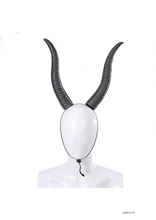 NUOBESTY Halloween Horn Headband Foam Long Sheep Horn Hair Band Adjustable Headwear Photo Props For Halloween Cosplay Costume Party Accessories