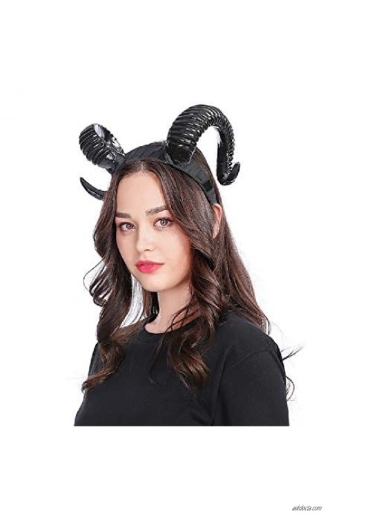 Personality Horn Headband Demon headband Horns Headpiece Halloween Cosplay Party Cosplay Headband Costume Accessory